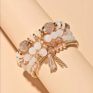 Crystal Beaded 4 Piece Bracelet Set
